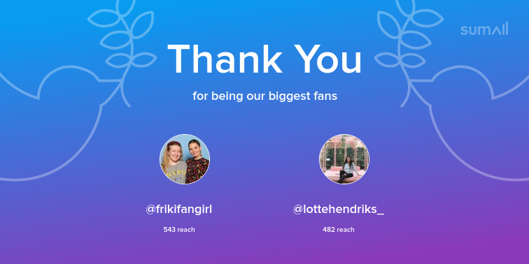 ohgodbomer's tweet photo. Our biggest fans this week: frikifangirl, lottehendriks_. Thank you! via https://t.co/r2mE6B8BrU https://t.co/TWKRt0AAht