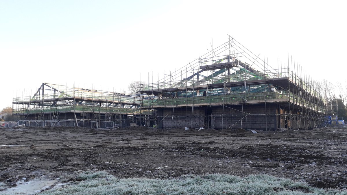 C_Houlder's tweet photo. Work continues to progress well on 'The Beacon' the new CAMHS Unit for LPT at Glenfield.  Nice to have frost for a change and not more rain! 
#interserve #beaconappeal #lptcamhs #lptnhs https://t.co/Z5u3G5Y3zO