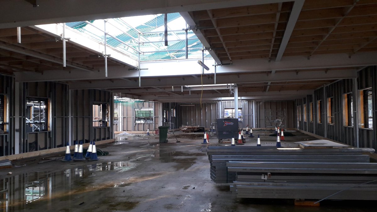 C_Houlder's tweet photo. Work continues to progress well on 'The Beacon' the new CAMHS Unit for LPT at Glenfield.  Nice to have frost for a change and not more rain! 
#interserve #beaconappeal #lptcamhs #lptnhs https://t.co/Z5u3G5Y3zO