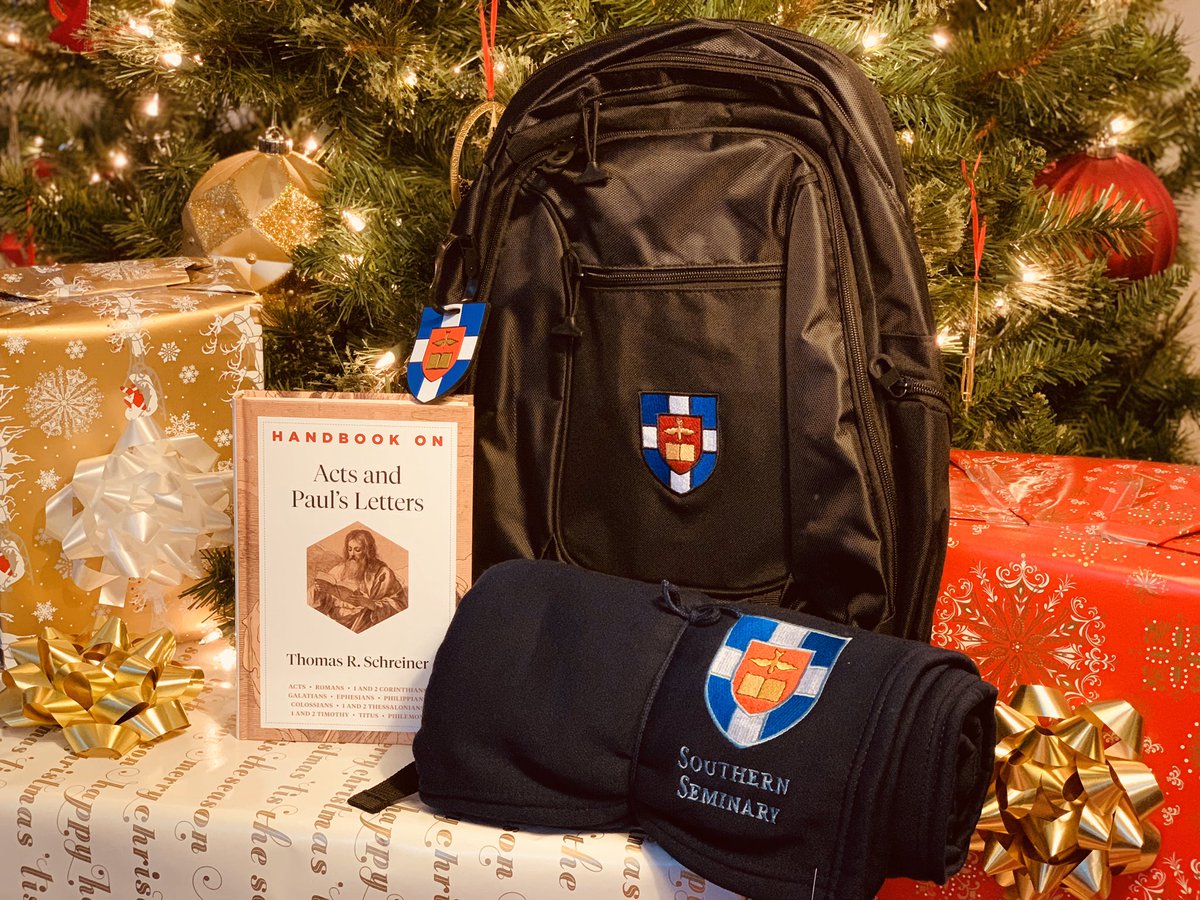 SBTSalumni's tweet photo. It’s the first day of our 12 Days of Christmas giveaways! Follow and RT to win this @SBTS prize pack featuring @DrTomSchreiner new book along with some “backpack stuffers.” Winner will be announced tomorrow morning! https://t.co/cBtdvlb9JI