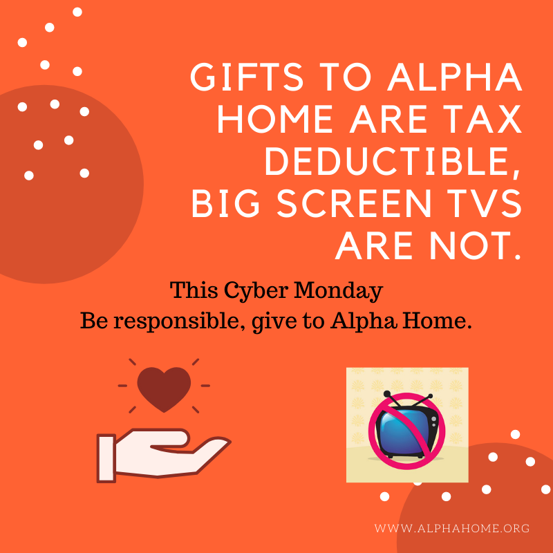 AlphaHomeSATX's tweet image. This year consider giving a financial gift to Alpha Home where your gift will last long after you&apos;ve given it. The best part - there are no lines to give. 😉

#alphahomesatx #alpharocks #alphahome #recovery #addictino #cybermonday2019 #cybermonday #december #giving #community