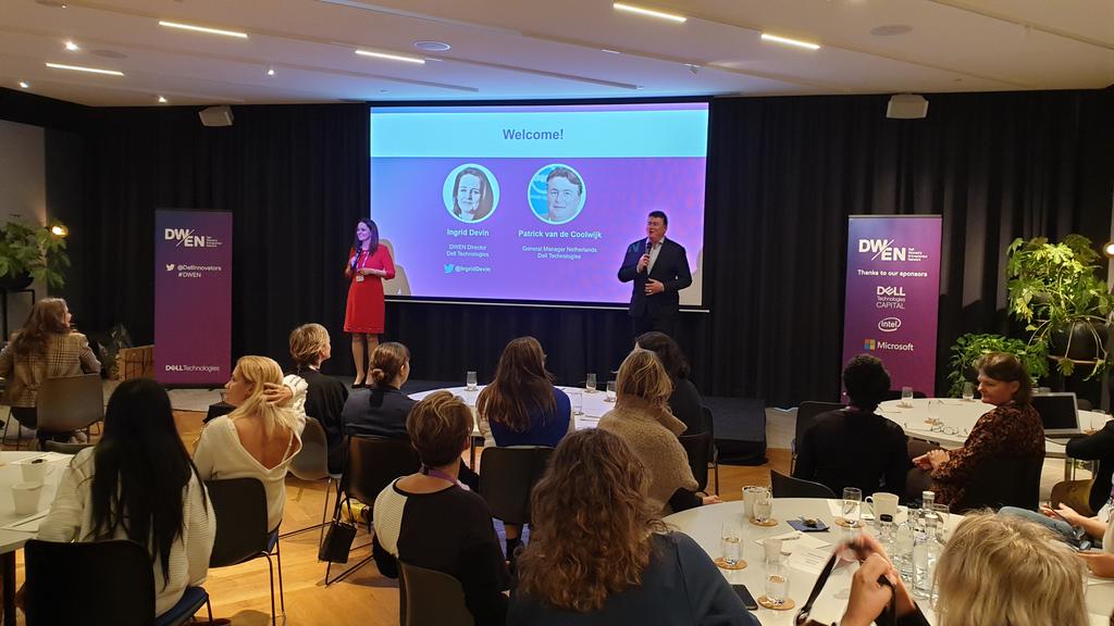 Welcome ans opening #DWEN in Amsterdam with <a href="/PCoolwijk/">Patrick van de Coolwijk</a> and <a href="/Ingriddevin/">Ingrid Devin</a> let's connect as female entrepreneurs that's where the magic starts! #dellinnovators <a href="/DellTech/">Dell Technologies</a> #womenintech #thoughtleadership