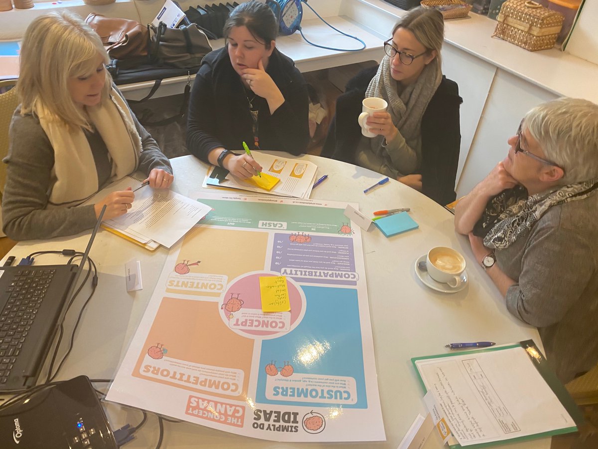 New_Skills_'s tweet photo. Brainstorming 🧠⁉️Taster session using the #simplydo canvas! A simple way to develop your #businessidea ✅ https://t.co/h73gQCOTN4