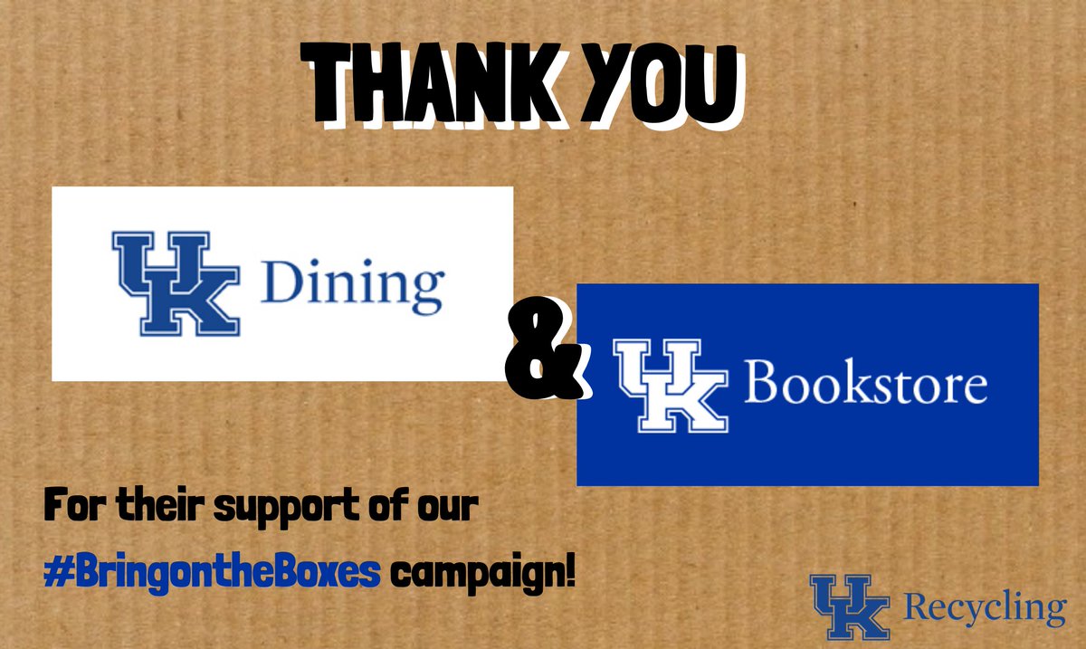 Thank you, #Wildcats! Our #BringOnTheBoxes campaign resulted in 523 recycling pledges! We would like to extend our gratitude to all of Big Blue Nation, specifically @UKyDining and <a href="/UKYbookstore/">UK Bookstore</a> for their incredible support throughout the entire campaign! #RecycleBlue