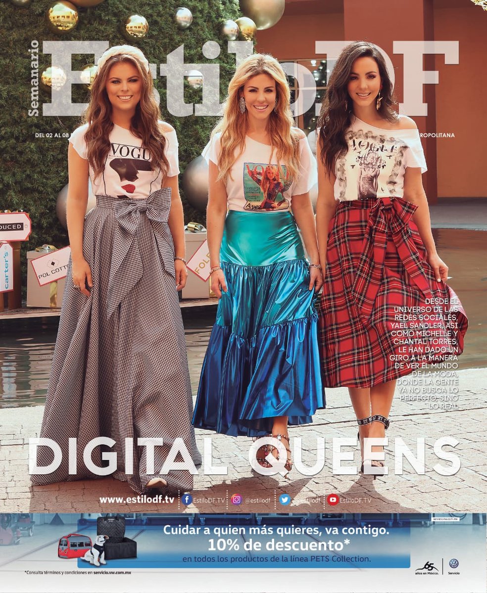 ¡HOY es lunes de #EstiloDF! En portada: <a href="/yaelsandler1/">Yael sandler</a>, <a href="/michelle2torres/">michelle torres</a> y <a href="/ChantalTorres/">Chantal Torres</a>.
Las bloggers que han revolucionado la moda  a través de las redes sociales, lucieron espectaculares en el shooting realizado en <a href="/premoutletsmx/">Premium Outlets MX</a>.