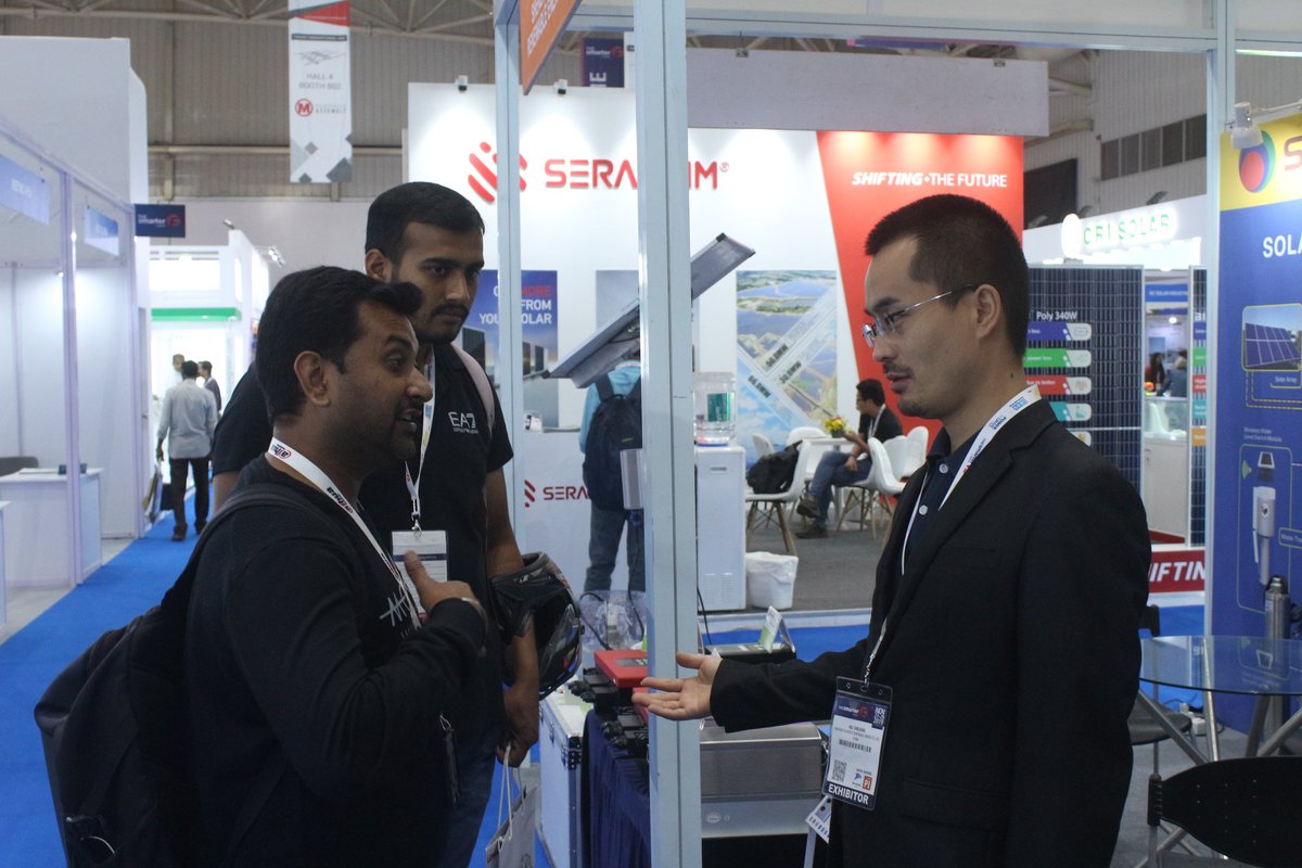 ThesmarterEInd's tweet photo. DAY 3 Glimpse
We are thankful for your support and response received from the exhibitors and visitors that came to participate in India’s step ahead towards #solarenergy, #energystorage &amp; #emobility. 

#Solar #Conference #Exhibition #eesIN #P2DIN #thesmarterEIN #IntersolarIN https://t.co/4mX7GlKMDi