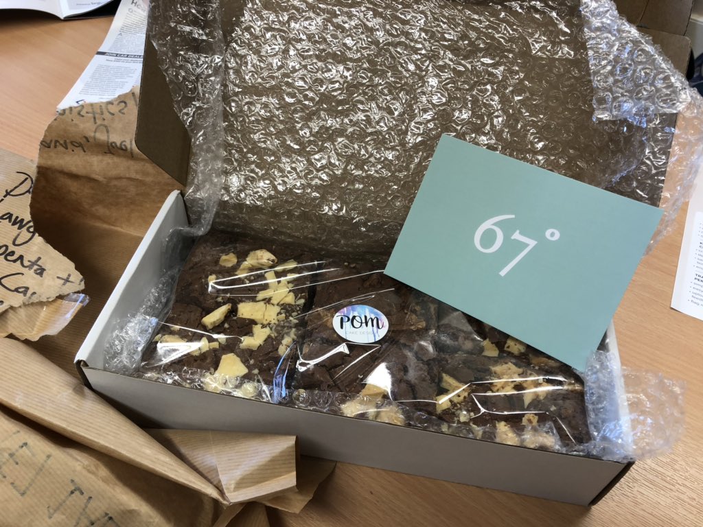 Wow... how lovely are the people <a href="/67degreesuk/">67 Degrees</a> 

Homemade celebratory brownies delivered to our desks <a href="/Lawgistics_UK/">Legal Updates</a> 

Thank you <a href="/Susie2801/">Susie Ancell</a> @Stu_67D  and all at 67 Degrees #UCAwards