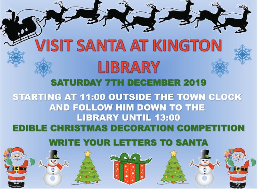 KingtonCofT's tweet photo. Come along &amp; visit Santa this Saturday. All details below @kingtonwinter #santascomingtotown https://t.co/oAxydn1n04