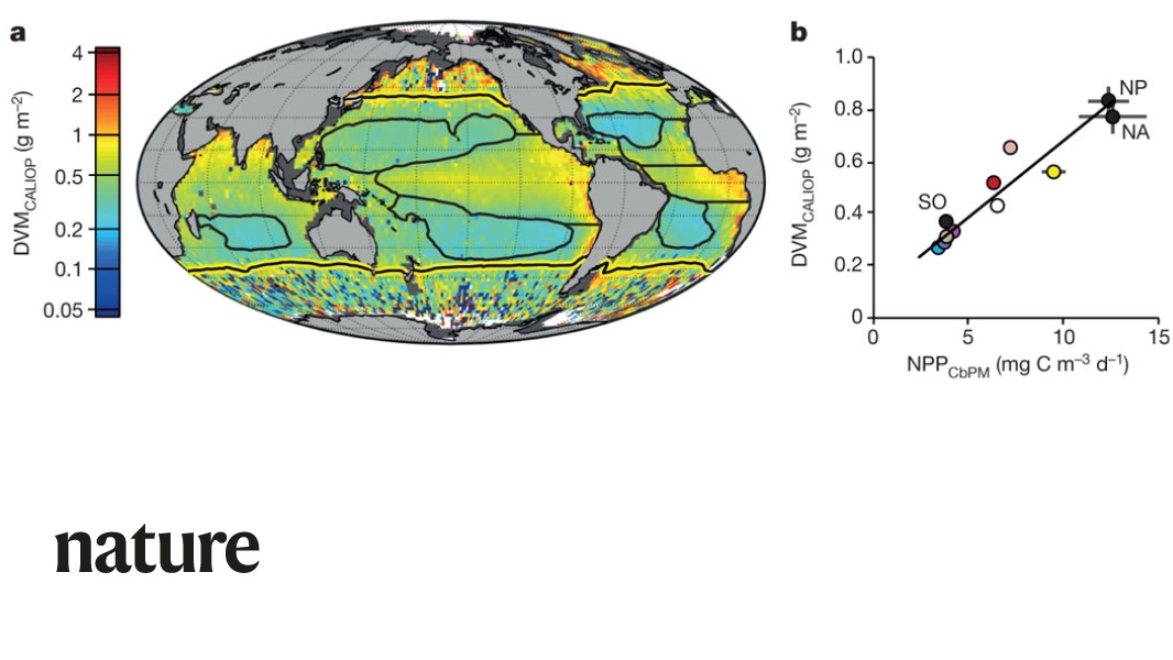 A study published in Nature shows how satellite data can shed light on the mass migration of marine animals between the oceans' surface and depth. go.nature.com/2DO6RHn