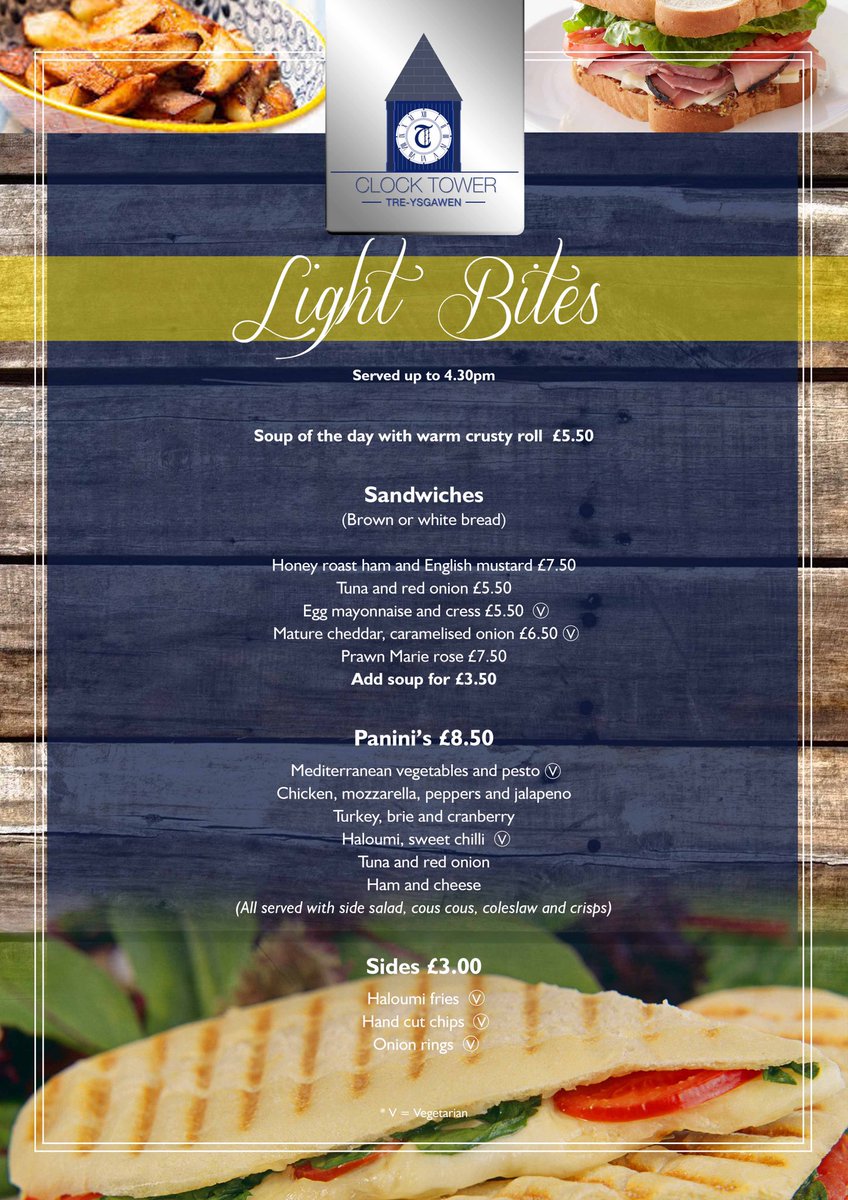 Feeling proud with our new season menu 
Bookings advisable 01248 753255 
#treysgawen #clocktower #newmenu #lunch #anglesey
