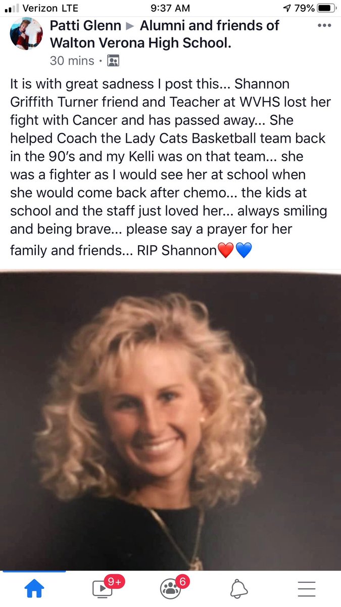 The Walton-Verona Community lost a special person last night. Shannon Turner taught, coached, and sponsored almost everything you can think of during her too short career at WVHS. She will be missed more than anyone can imagine.