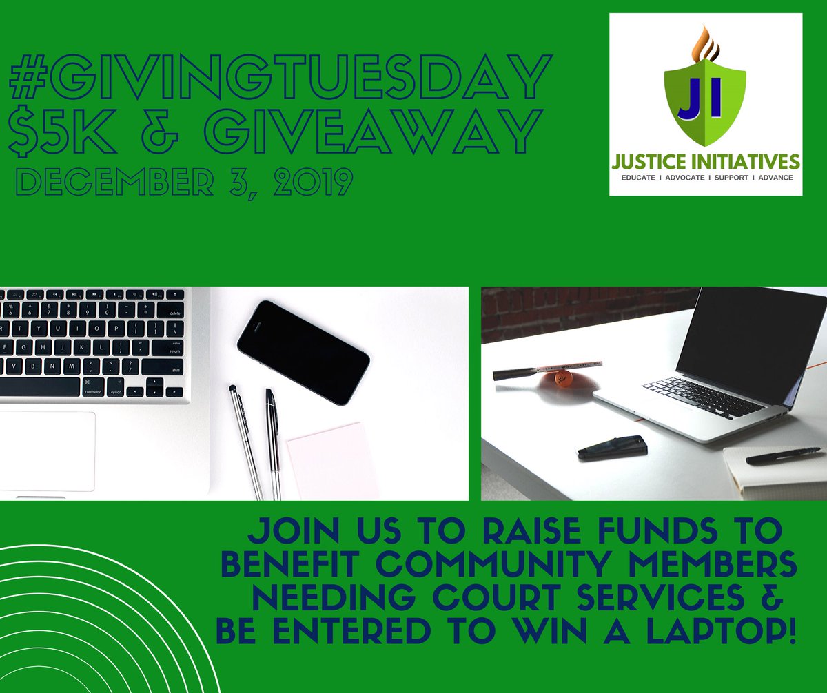 JI_Org's tweet image. LAST DAY! Help community members access needed court services by making a donation of $75+ to benefit JI programs/services, Larry Kings’s Clubhouse &amp;amp; the Self-Serve Center (celebrating 20 years!). Give before #GivingTuesday &amp;amp; be entered to win a laptop! justiceinitiatives.org/donate