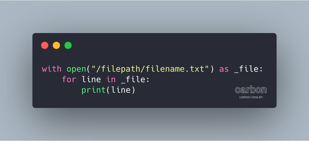 ASpittel's tweet image. Seeing a lot of people picking up Python for #AdventOfCode and seeing some confusion on reading from a file. Here's the code I normally use, I have it stored as a snippet in VS Code!