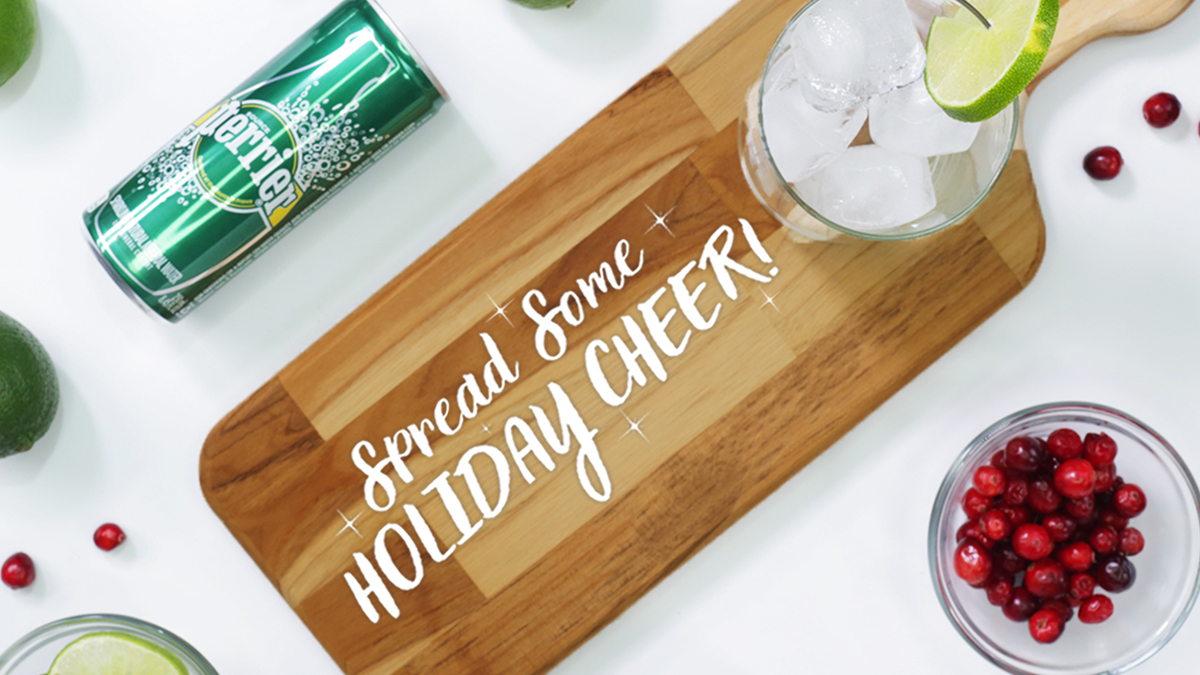 ReadyRefresh's tweet image. You snow the drill! What would you name a cheery cocktail crafted with Citroen vodka, cranberry, lime and #Perrier? #ReadyRefresh