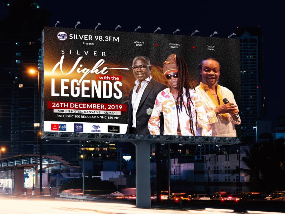 SilverfmGH's tweet photo. December is here 🔥🎄

Brace yourself [BOXING DAY]

#1Nyt #3GhHiLifeLegends #1Stage #1Location #Miklin

#SilverNightWithTheLegends2019

For the very 1st time ever, 3 GH HighLife legends 
#AmakyeDEDE
#KojoANTWI &amp;
#DaddyLUMBA perform together on one stage at a low fee. 
@SilverfmGH https://t.co/fCJjDbbpBO