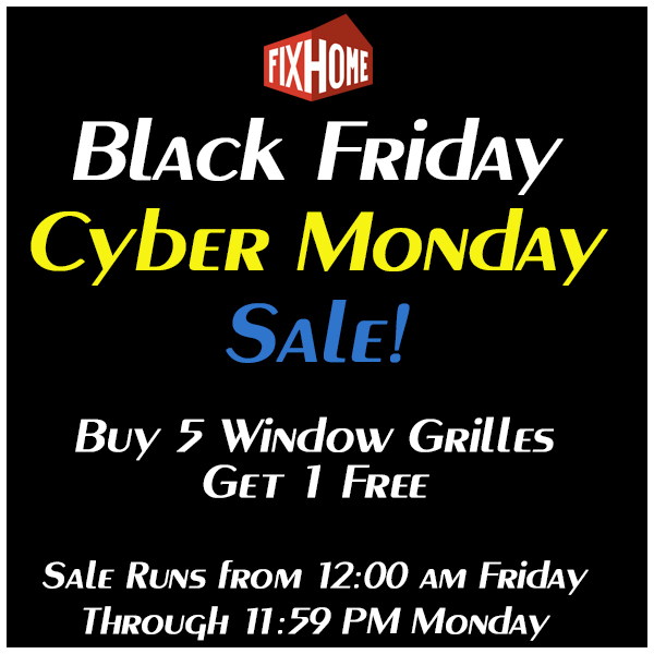 FixHomeCo's tweet image. Today is the last day to take advantage of our Black Friday/Cyber Monday sale. Buy 5 (any style) window grilles, get 1 free! Use Coupon Code: Black19 at checkout.