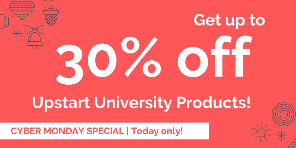 Upstart_U's tweet photo. 🥬 Take advantage of the #freshest deals during this year’s Cyber Monday sale and get 30% off everything in the store today! (Does not include apparel &amp; gear from our Zazzle shop) #CyberMonday #UpstartUniversity #sale https://t.co/gHopAlZPz4