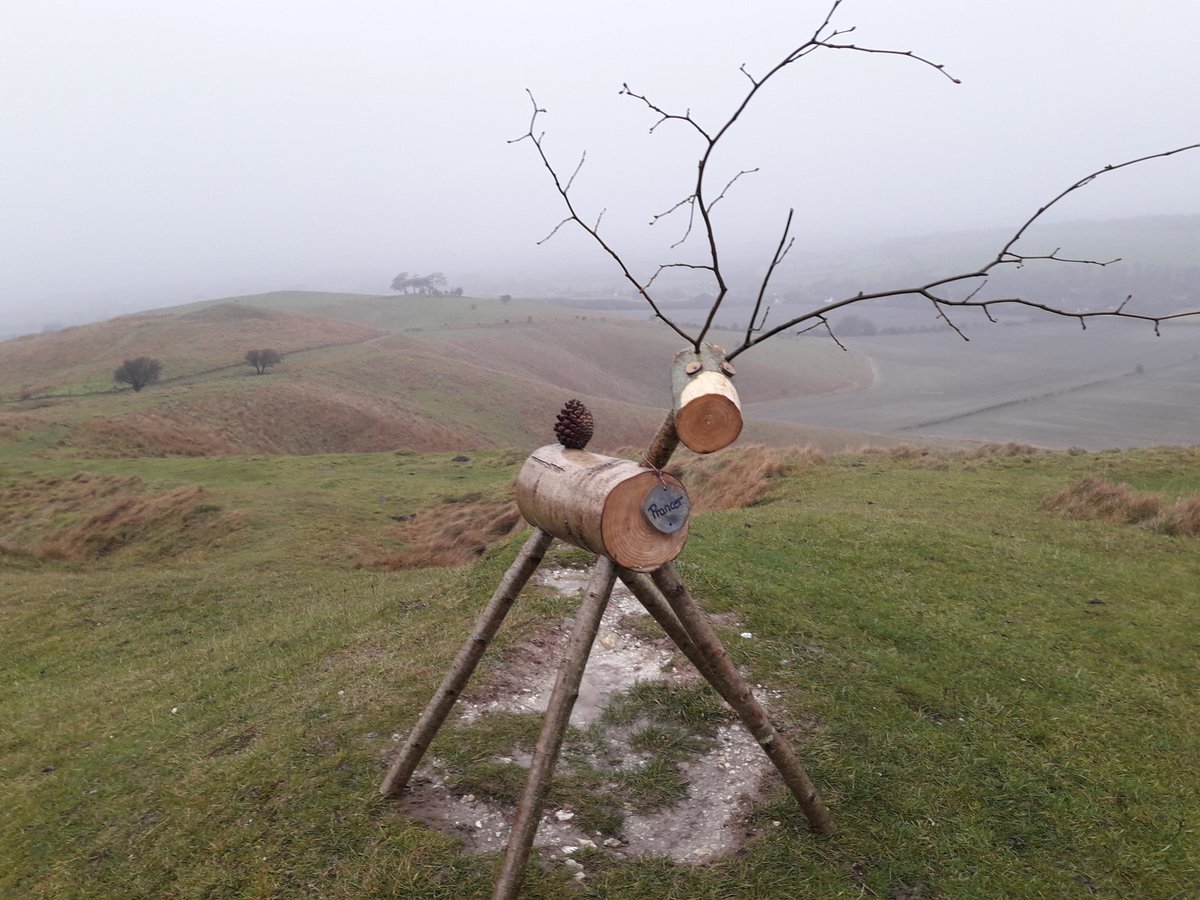 While it may have been gloomy at the top of the hill at Calstone and Cherhill, there are still views to be had for our reindeer. But it is time for the reindeer to start heading to Avebury for the event on Saturday ow.ly/wZc850xnRRH #WiltsRangerReindeer #ReindeerAreComing