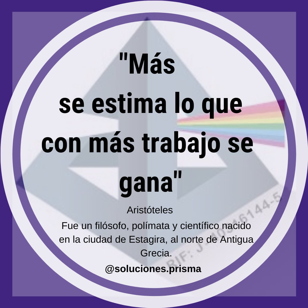 Prisma_SyDT's tweet photo. Sin ambición no se comienza nada. Sin trabajo no se finaliza nada. El premio no te será enviado. Lo tienes que ganar. Ralph W. Emerson  #SomosPrisma #prismalternativas #FelizLunes https://t.co/1pVp7HTgd7