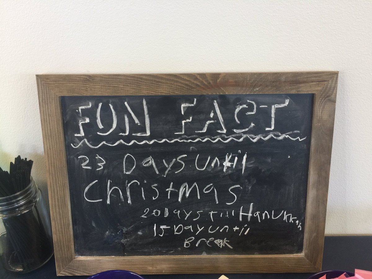 Fun Fact: 23 Days Until #Christmas, 20 Days Until #Hanukkah And 15 Days Until Winter Break.