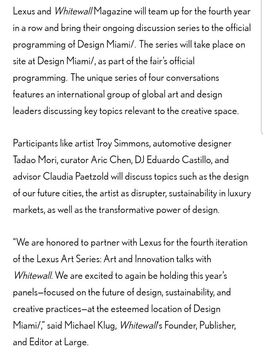 Troystudio's tweet image. Looking forward to participating in this #ArtBasel Panel w/ @Lexus @DesignMiami #TroySimmons