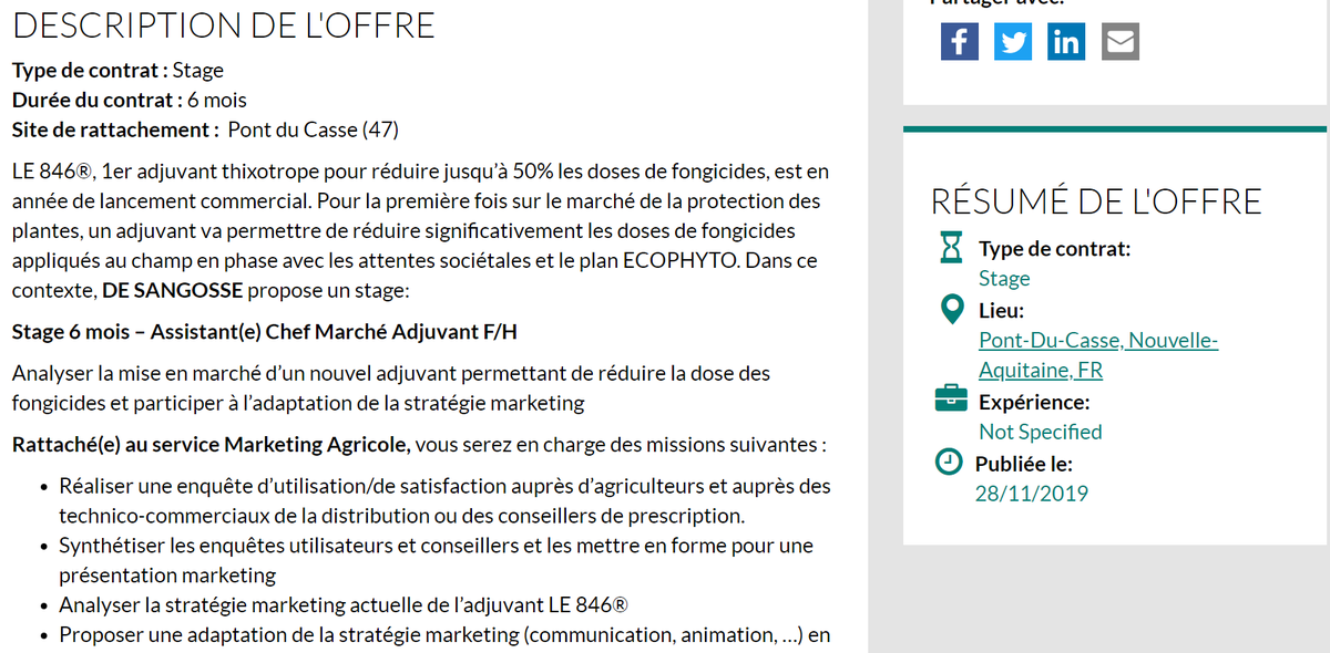 DESANGOSSE's tweet photo. [Emploi] : 📌

Le groupe #DeSangosse, recherche un(e) assistant(e) chef marché #adjuvant pour un #stage de 6 mois.

Poste basé à Pont du Casse (47).

@paru_viti

Plus d'info sur ce poste ➡️https://t.co/gIkXmRCEUB https://t.co/73WKmedy94