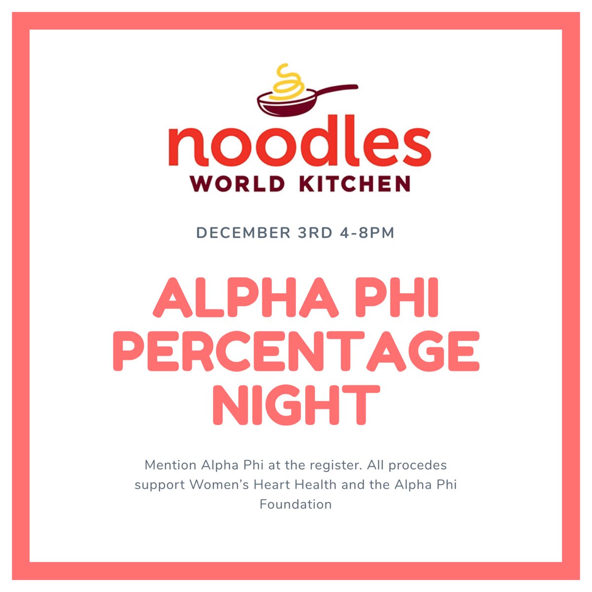 We hope to see you all there! Make sure to mention Alpha Phi!