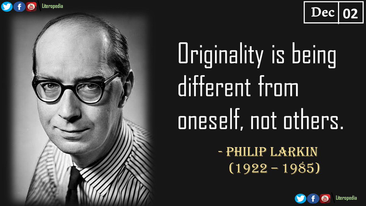 literopedia's tweet photo. Remembering #PhilipLarkin on his Memorial Day!!
An English Poet &amp; Novelist, best remembered for his collection of poems #TheWhitsunWeddings &amp; #HighWindows https://t.co/Lauu8DSk50
