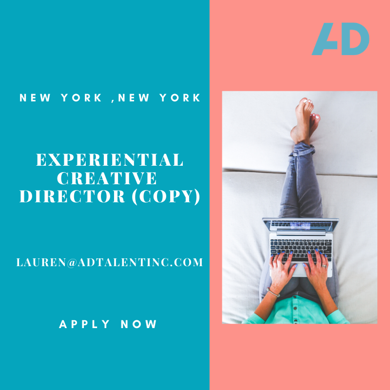 AD Talent is looking for an Experiential Creative Director (Copy) for a boutique marketing agency in NY!

Social &amp; Agency experience is ideal.
If you are interested, please reach out to lauren@adtalentinc.com

#creativedirector #creativejobs #newyorkjob #freelancejob #adtalentinc