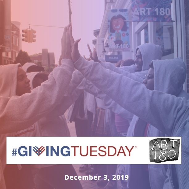 Grateful everyday for #givingtuesday   
Each year 400+ young people participate in our art-related programs that encourage personal and community change through creativity and self-expression. 
Help us make 2019 a record-breaking year for giving.
Thanks.
art180.org/ways-to-suppor…