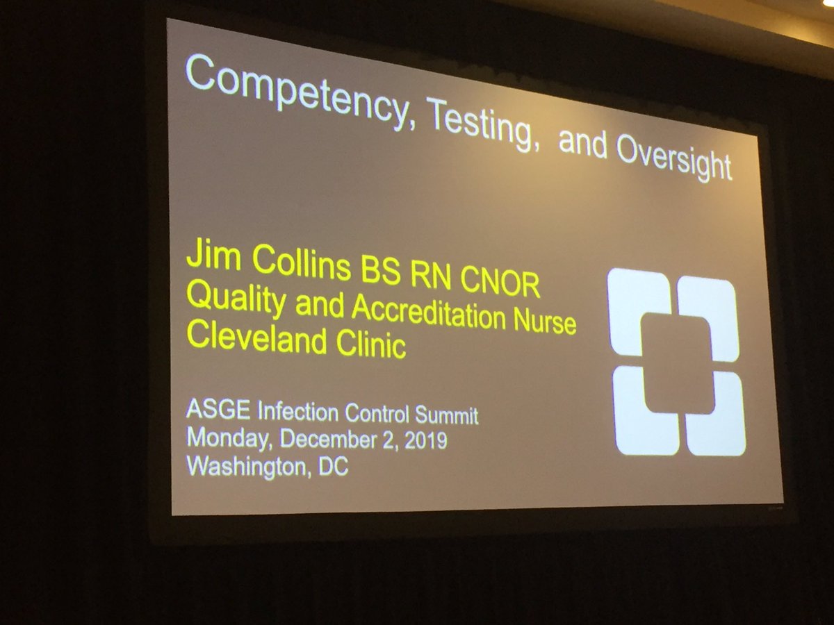 Jim Collins tackling the challenging issue of comptency testing and oversight in endoscope reprocessing at ASGEs Infection Control Summit @ASGEendoscopy @ASGEPrez @CleClinicMD @MRegueiroMD @ConorDelaneyMD