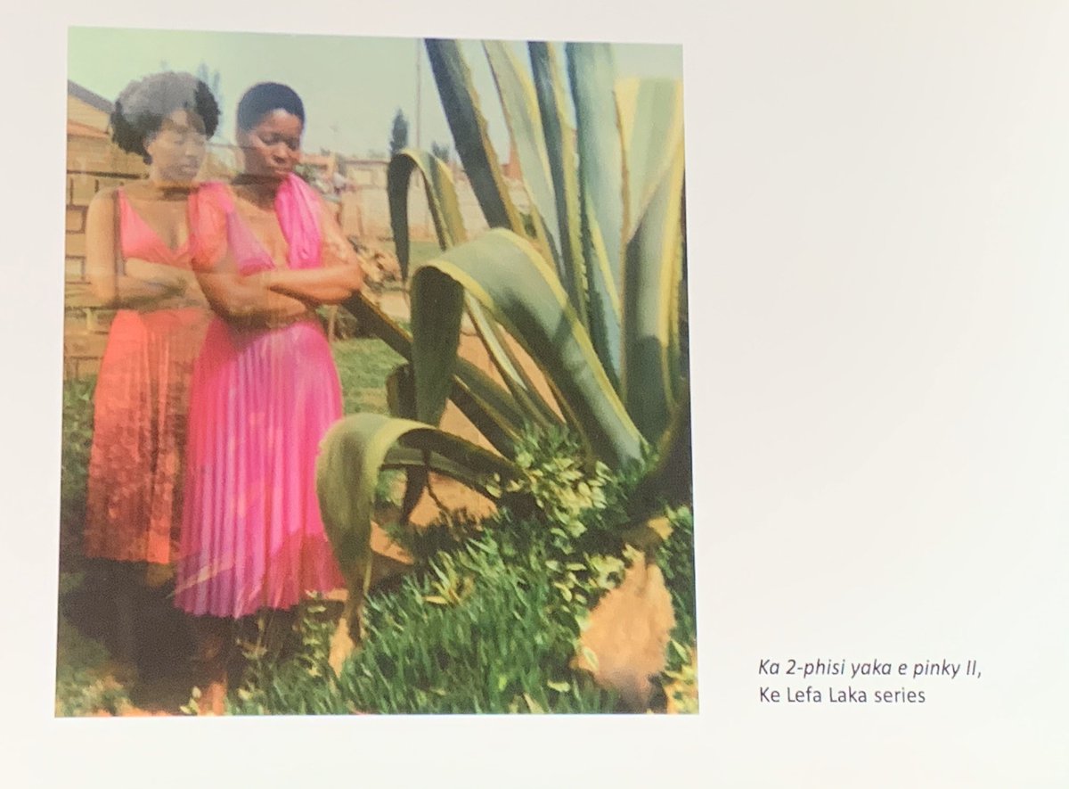 So glad to have seen this work from @Lebohang_Kganye @WomeninPhoto conference at @Tate putting herself in the frame of family pictures after her mother died wearing the same clothes found in her mother’s wardrobe.. connection and healing