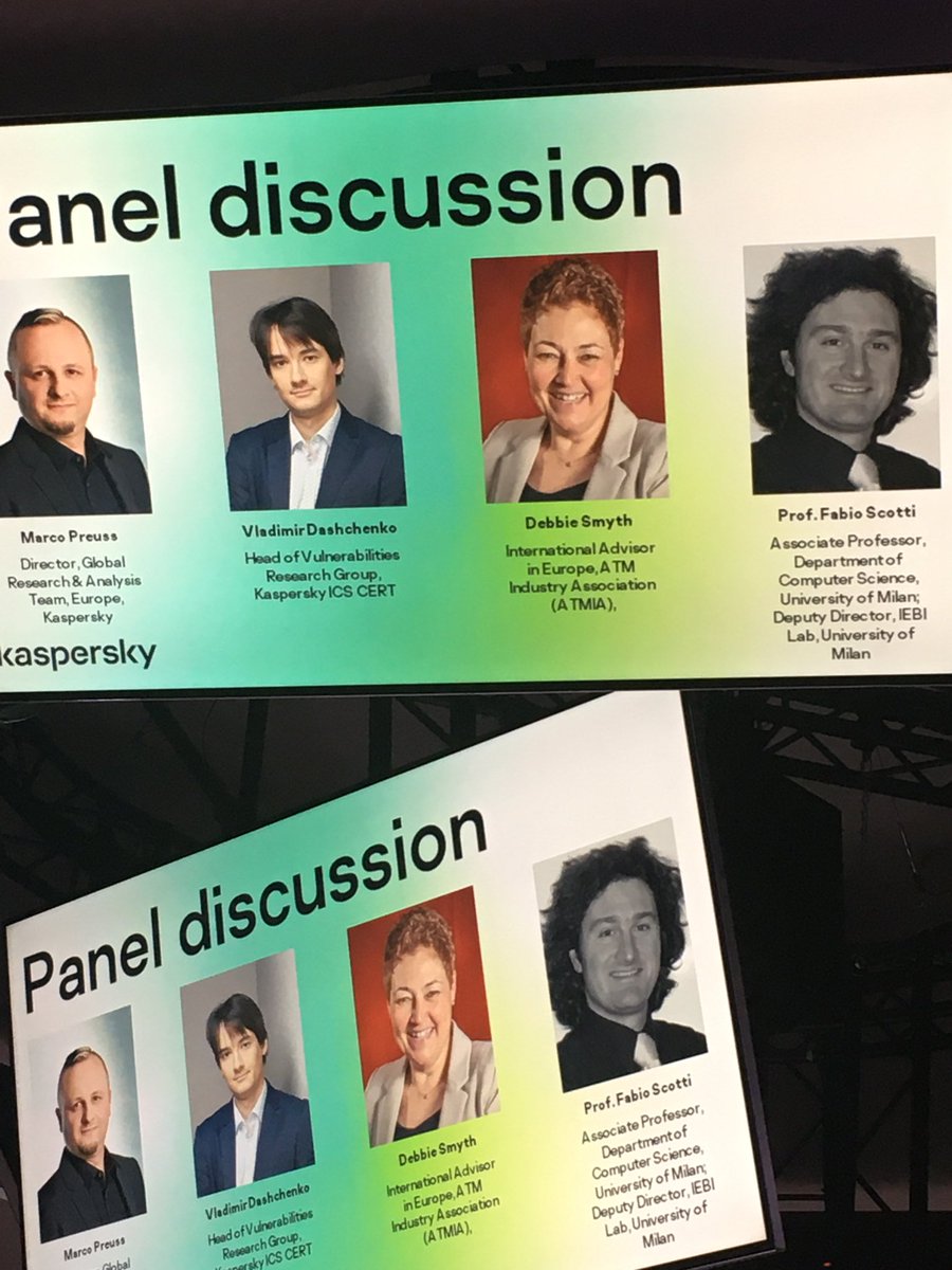 KasperskyLabIT's tweet photo. Panel discussion about Biometrics #ownyourdigitalidentity #kaspersky #BringOnTheFuture https://t.co/UMFLSZ5anZ