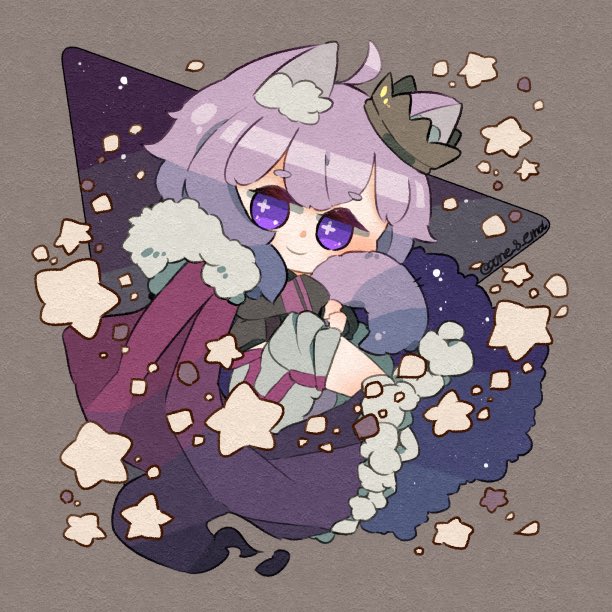 猫又おかゆ 「おかゆんの目キラキラしてるのいいよね?
#絵かゆ 」|あめやゆきを🌂4/1～展示会🐇4/30ホロクルのイラスト