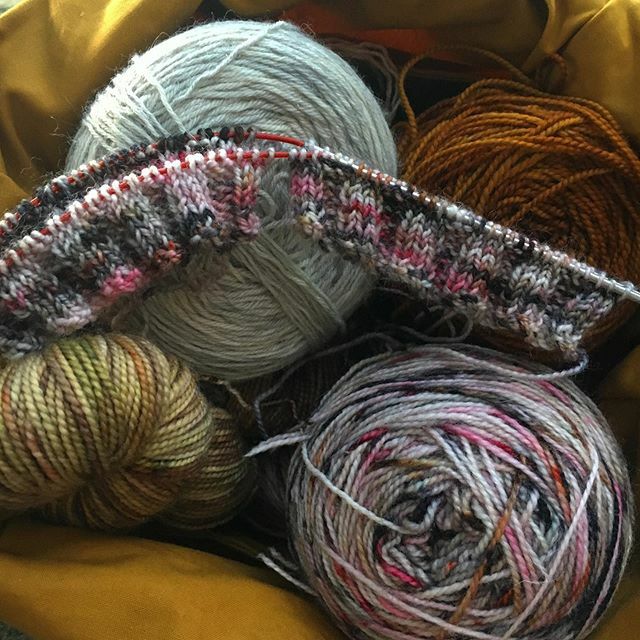 probablyjane's tweet photo. Well I have cast on for my personal #scrapvent project with these #twoatatimemitts in my #combleymitts pattern. The trouble is that all of these part balls are so knittable that I struggled to choose a yarn to work with. In the end I went with the colour… https://t.co/eRuozr66Aq https://t.co/FAd5R8RPE3