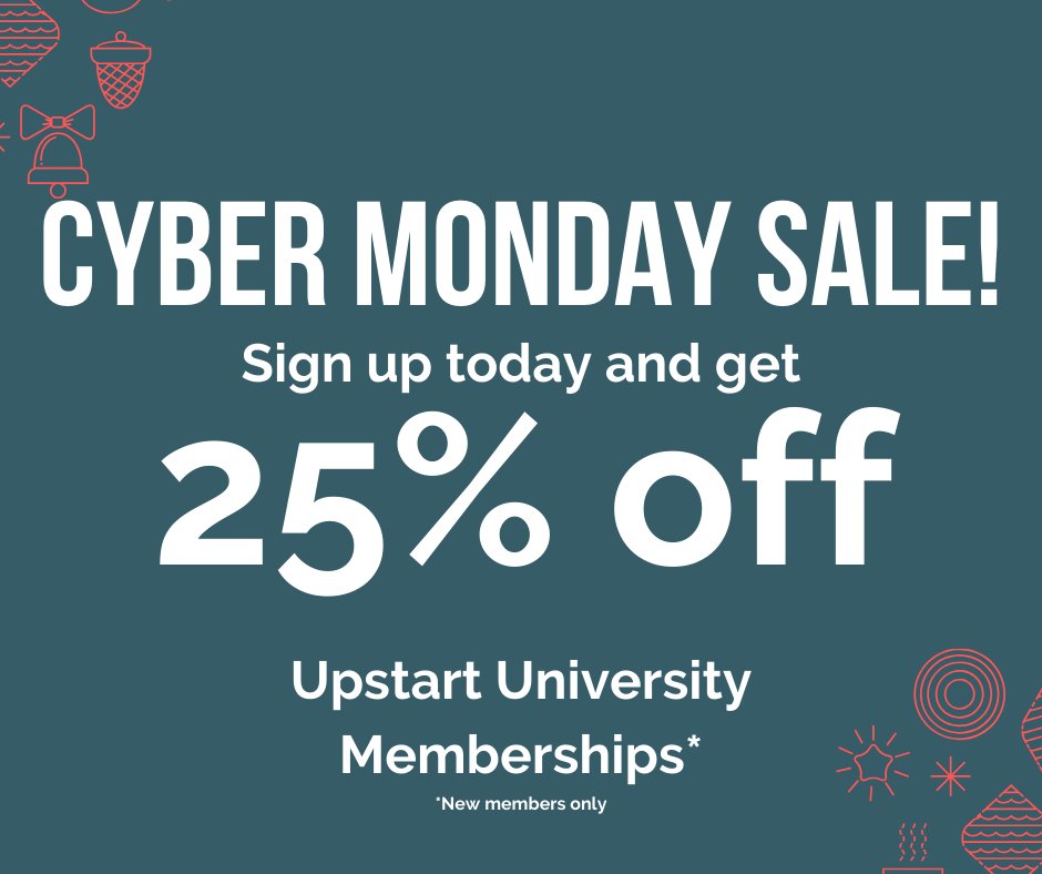 Finish off the year with everything you need to know to start your very own modern farm. 🌱 Sign up right now and get 25% off your membership! #CyberMonday #UpstartUniversity #sale