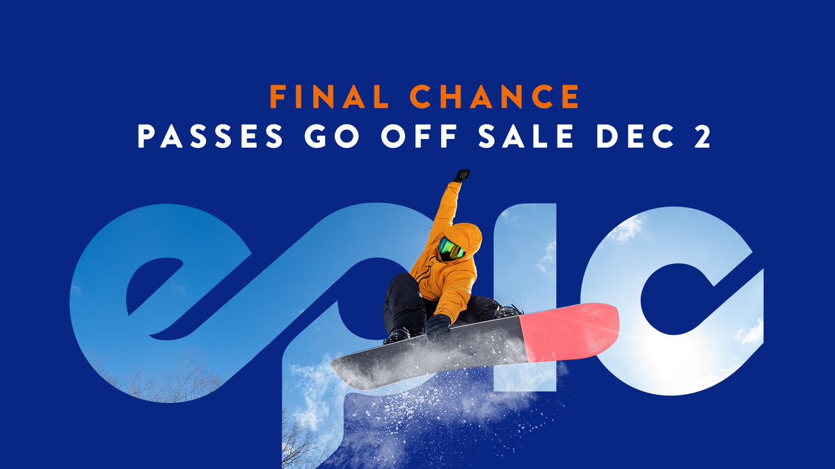 The deadline extension ends at midnight, tonight! Don’t miss your FINAL CHANCE to buy a pass and access Jack Frost &amp; Big Boulder all season long!   epicpass.com