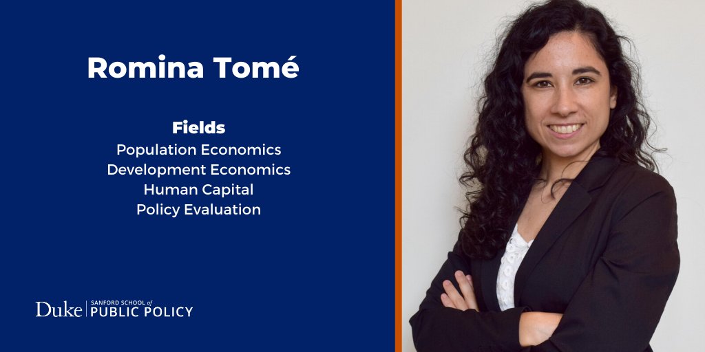 Introducing our PhD job market candidates. Happier Hours? For her job market paper, Romina Tomé looks at the impact of closing bars earlier on fetal health. The research focuses on a major metropolitan area in #Brazil. #EconTwitter social.sanford.duke.edu/RominaTomé