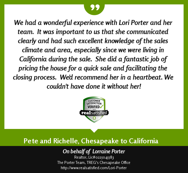 LPorterTeam's tweet image. How heartening is it to receive a recommendation like this? realsatisfied.com/Lori-Porter via @realsatisfied