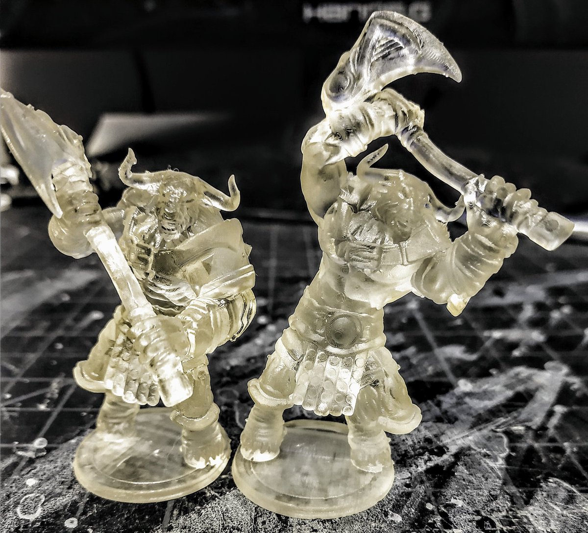Minotaur models 3d printed in resin
