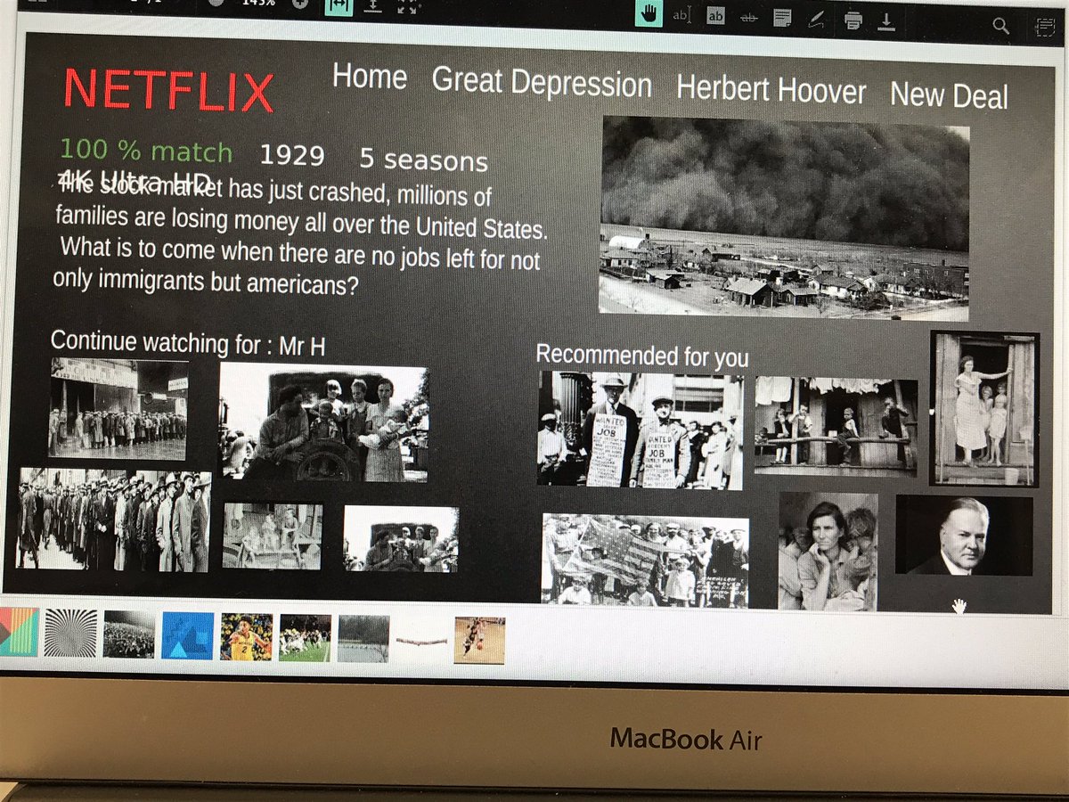 DHelmEDU's tweet image. Today was a NETFLIX recap day...create a Netflix page, recap some material, and sit back and hope for a Netflix job offer!?  Super impressed...my students really got into it!  #NetflixChallenge #MeehanMania #aplusstudents
