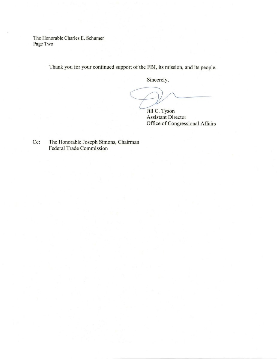 Page 2 of the response from the FBI.