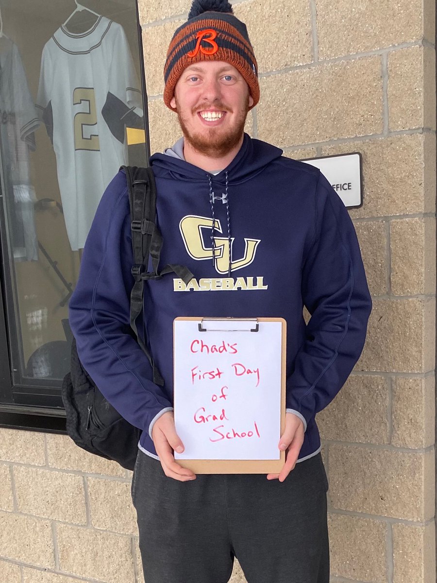 Assistant Coach <a href="/Chad_Cook12/">Chad Cook</a> is all ready for his first day of Grad School! #17thgrade #FirstDayofSchoolPic