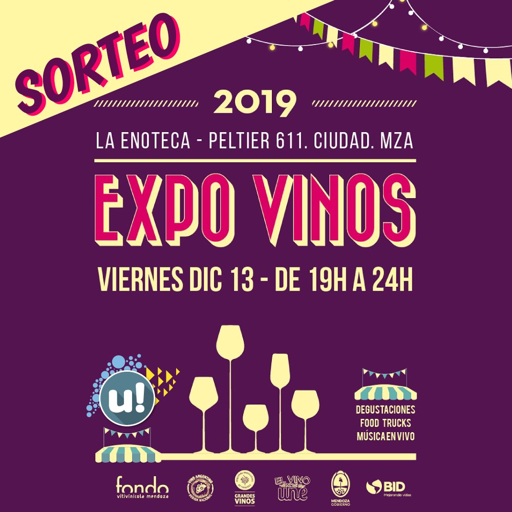 ¡#SORTEO! Participá por dos entradas etiquetando a quien quieras llevar a la Expo Vinos Pequeños Bodegueros 2019. El sorteo cierra mañana a las 10 am y publicaremos al ganador a las 11 am.
<a href="/LaEnoteca1902/">La Enoteca</a>