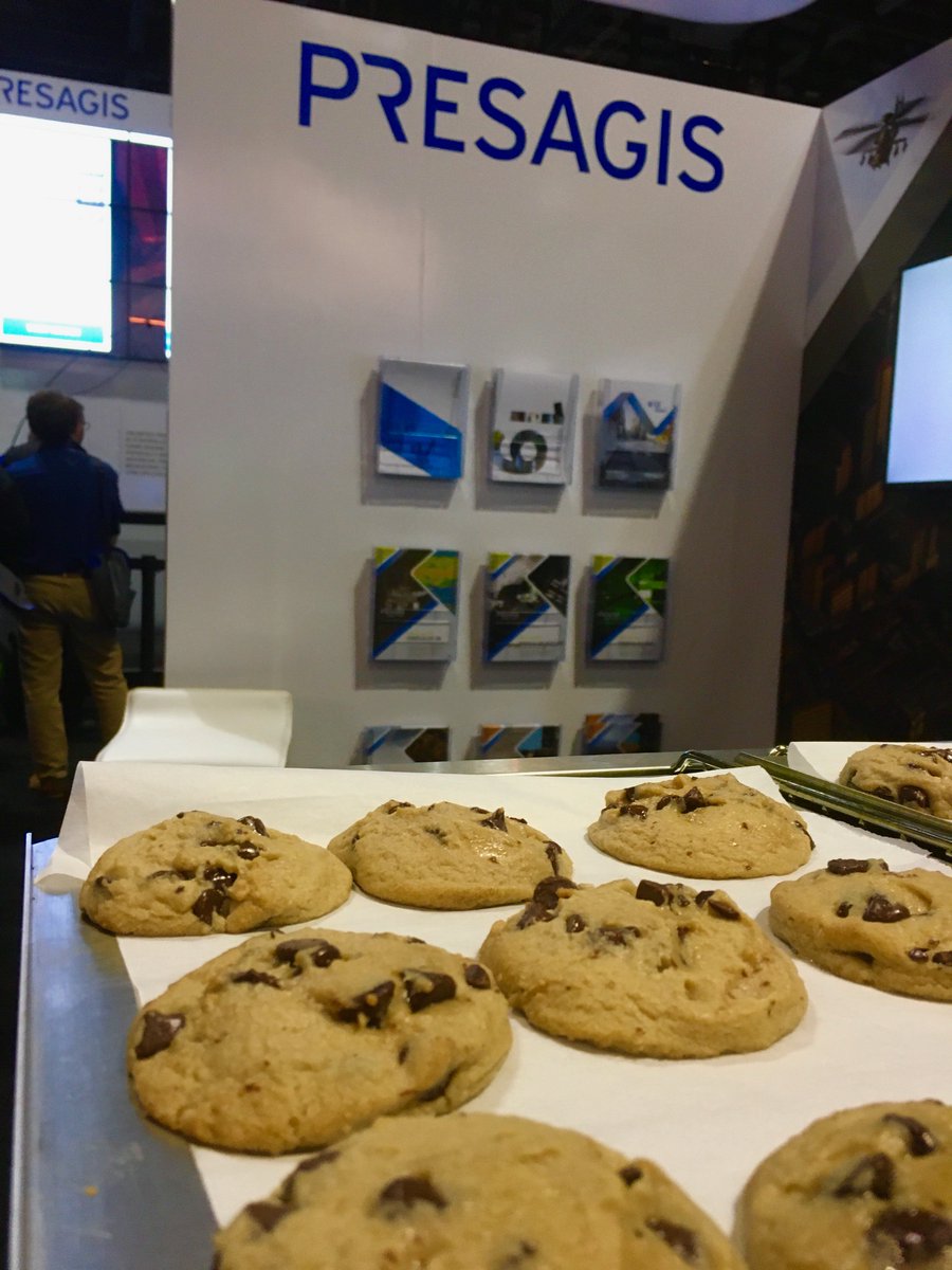 presagis's tweet image. Does anyone smell cookies? Our #trainingsimulation demos aren't the only sweet thing at booth 2848. Come have some fresh-baked chocolate chip cookies.... on us!