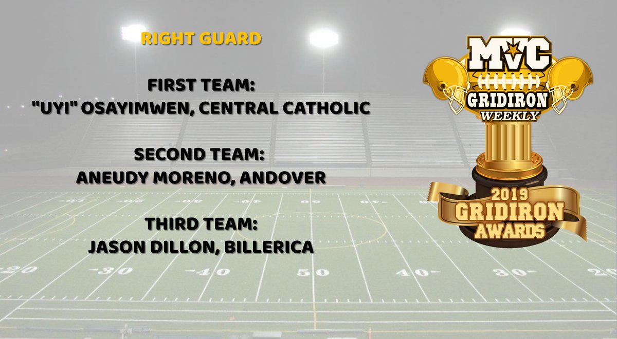 MVCGridironWeek's tweet image. Congrats to our 2019 MVC Gridiron Awards winners at Right Guard. @osamuyimenosa60 @CCRaider_sports @AndoverWarriors @INDIANPRIDE2019