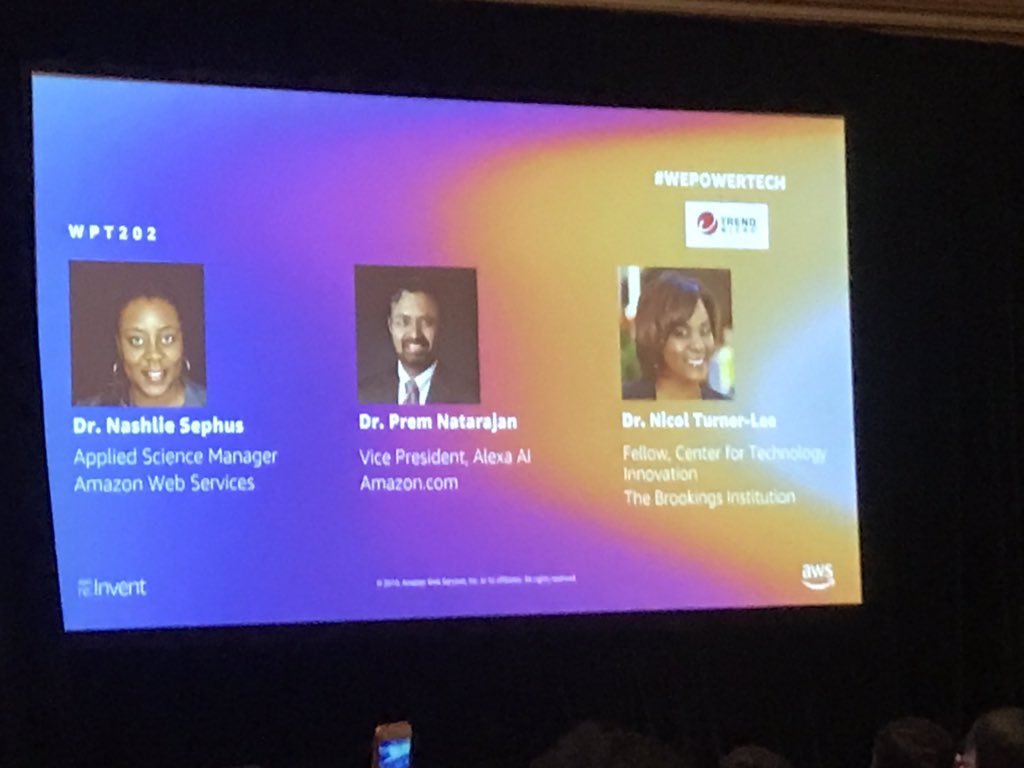 BertrandProUS's tweet photo. Doing AI / ML and still find the right way not to bring discriminations, racisms and respect diversity ! #WePowerTech #reInvent2019 https://t.co/JNod2Z4WO6