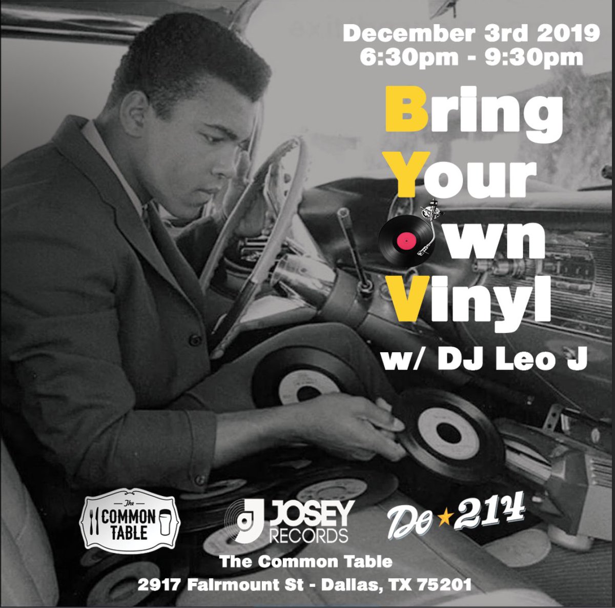 _LeoJ_'s tweet image. #BYOV tomorrow at @Common_Table . Bring us your records, sit back and enjoy a drink + amazing grub. Mavs game on as well! Good times!