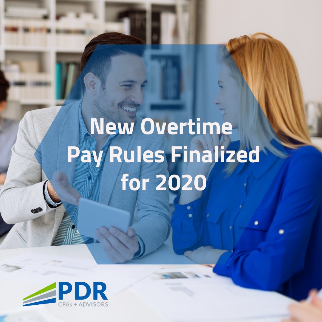 pdrcpas's tweet photo. The U.S. Department of Labor (DOL) has issued the long-anticipated final version of its overtime eligibility rules. The changes will take effect on January 1, 2020.
Read one our latest blogs to learn more: https://t.co/wmUbbui2xL
#PDR #TampaFirm #CPAFirm #cpa #accounting https://t.co/OCT72ZyhOc