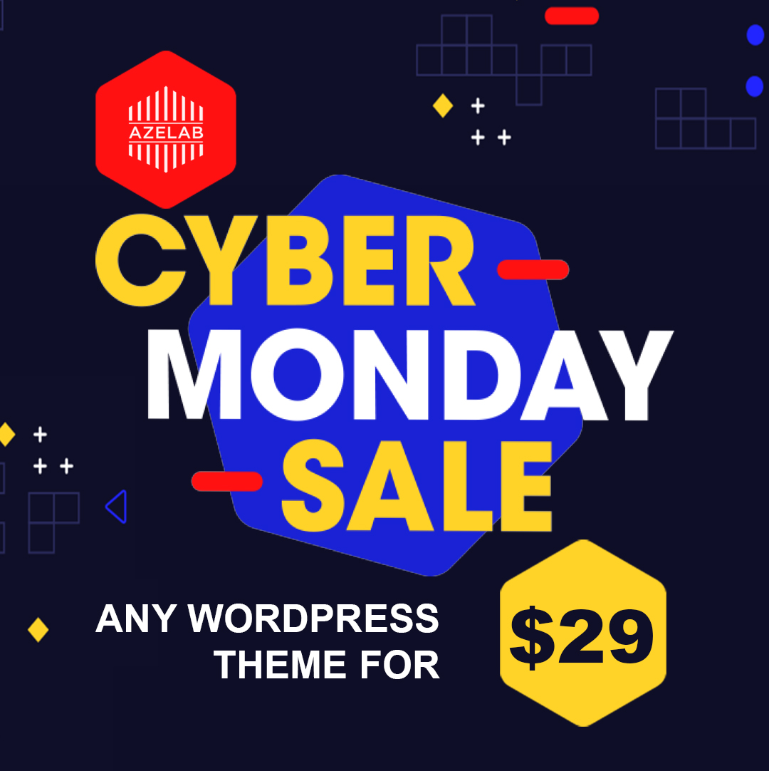 azelabcom's tweet photo. Any #wordpress theme for $29. Cyber Monday offer won't last forever. 
https://t.co/A3zklhTTWg https://t.co/Giee4FzW68